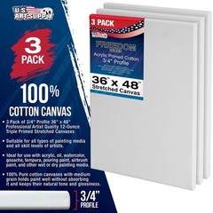 U.S. Art Supply 36 X 48 Inch Stretched Canvas 12-Ounce Triple –
