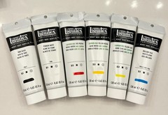 BRAND NEW 6x Large (4.65oz) Size Liquitex Heavy Body Paints (Primary Set #1)