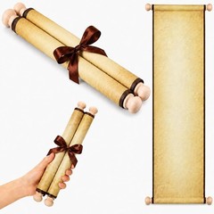 1 PCS Blank Scroll Paper with Wood Rods, for Naughty or Nice List, Writing, W…