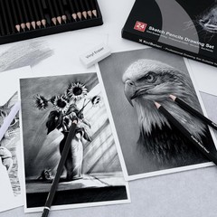 Professional Sketch Pencil Set 24 Piece for Artists