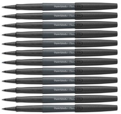 Paper Mate Flair Felt Tip Pens Medium Point 0.7mm Metallic Silver 12 Pens New