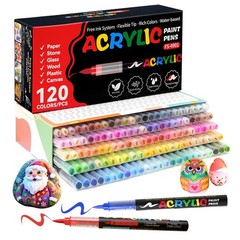 TECADA 120 Colors Acrylic Paint Markers, 1 Count (Pack of 120), 120