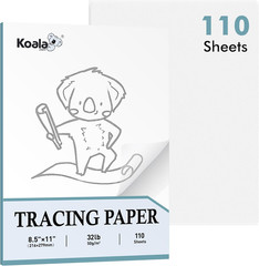 Koala 110 Sheets Tracing Paper 8.5×11 inch White Translucent Paper for Tracing,