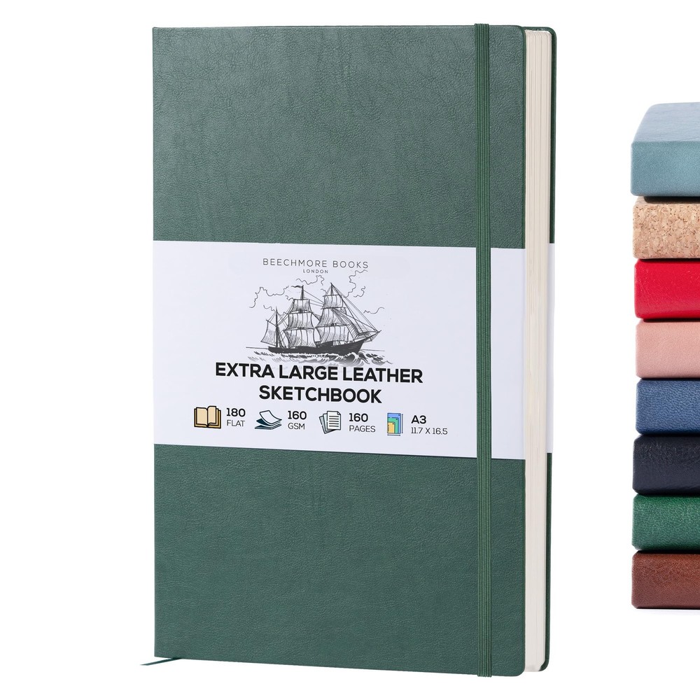 BEECHMORE BOOKS Art Sketch Book, Extra Large A3 160 pages 11.7 x 16.5 inch,