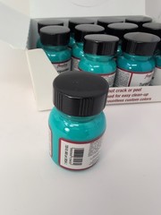 (12) 1 Oz Bottles Of Angelus Acrylic Leather Turquoise Paint New