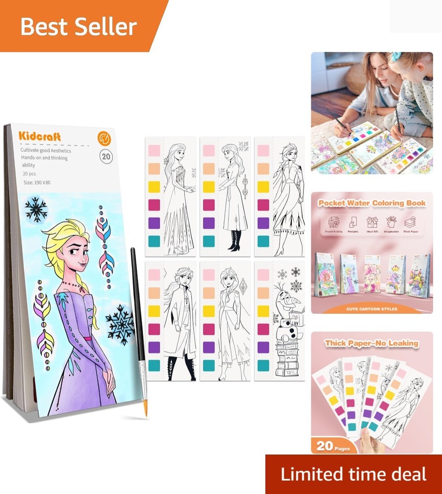 Paint with Water Coloring Books for Kids, Pocket Mess Free Watercolor Paintin…