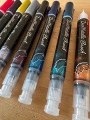 Pentel Dual Metallic Brush Pen 8 Colors GFH-D8ST Glitter Ink Calligraphy Japan