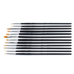 Transon 12pcs Small Detail Painting Brushes for Miniature Model 12 PCS, Brown