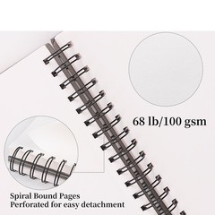 Spiral Sketchbook 9×12, 100 Sheets, 100Gsm Art Paper, White