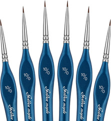 Detail Paint Brushes10/0, 6PC Extra Fine Detail Miniature Paint Brush Very Fine