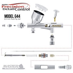 Master High Precision Detail Control G44 Dual-Action Gravity Feed Airbrush, 0…