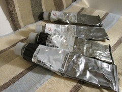 Maimeri Italy Classico Oil Paint Lot 4 Tubes Black/White-Artist Painting Partial