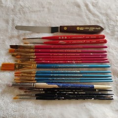 Loew-Cornell Paint Brush Lot 18pc Vintage Germany La Corneille 7350 435 2048