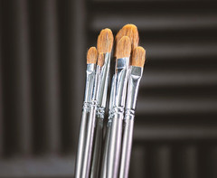 Red Sable Filbert Paint Brushes – Set of 6 Acrylic, Watercolor, Mixed Media or O
