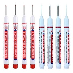 8Pcs Deep Hole Marker Pen Set 20mm Long Nib Waterproof Wood Metal Markers