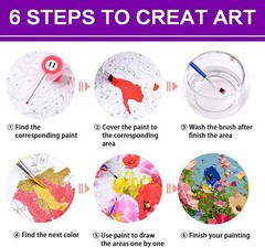 4 Packs Paint by Numbers Kit for Adults – Adult Paint by Number Kits, Flowers Pa