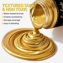 Acrylic Metallic Paint, 3 Colors 24k Gold & Bright Gold & Silver 31.75oz(900g…