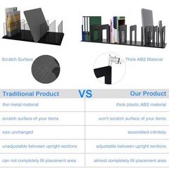 Adjustable Vertical File Sorter Sturdy Plastic Expandable 12-Parts Black