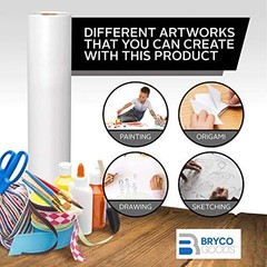 White Kraft Paper Roll 18″ 100ft Packing Painting Drawing Banner Bulletin Board