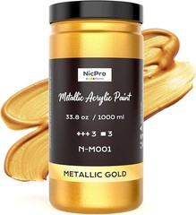 Acrylic Metallic Gold Paint – Ideal for Multi-surface