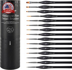 Golden Maple Miniature Paint Brushes, 15PC Model Brushes Micro Detail Paint Brus