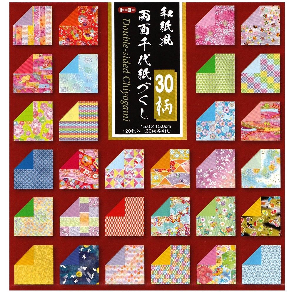TOYO Double-Sided Chiyogami Origami Paper 120 Sheets 30 Designs Japan