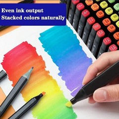 168/262 Dual Tip Permanent Art Markers Set with Case, for Drawing & Illustration