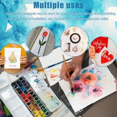 120 Sheets Watercolor Paper, 8.5″ x 11″ 140 lb/300 GSM Cold Press Watercolor …