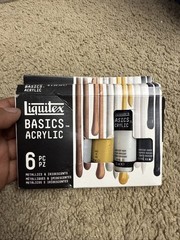 Liquitex Basics Acrylic Paint Metallic & Iridescent Colours Set 6 x 22ml