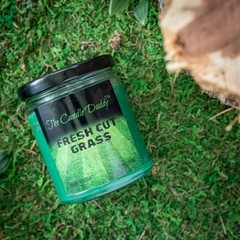 Fresh Cut Grass Candle- 6 oz jar up to 40 Hour Burn 6 ounce, Green