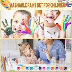 20 Pack Mini Acrylic Paint Set – 12 Color Strips & 40 Brushes for Kids & Adults,
