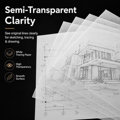 Tracing Paper for Drawing Trace Transfer Paper – 150 Sheets White Translucent