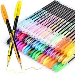 60 PCS Colors Glitter Gel Pens Set Fine Point Markers For Adult Coloring Art