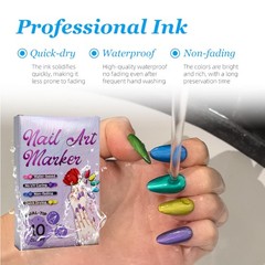 12 Colors Nail Art Pens Set 3D Nail Polish Pens Graffiti Dotting Pen Acrylic …