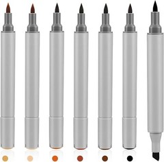 6 Pack Dual Tip Leather Dye Marker Pens Leather Touch up Pen Shoe Marker Leather