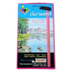VTG Derwent Colour Pencils Series No. 19 Made in England Original Box 12 Colors