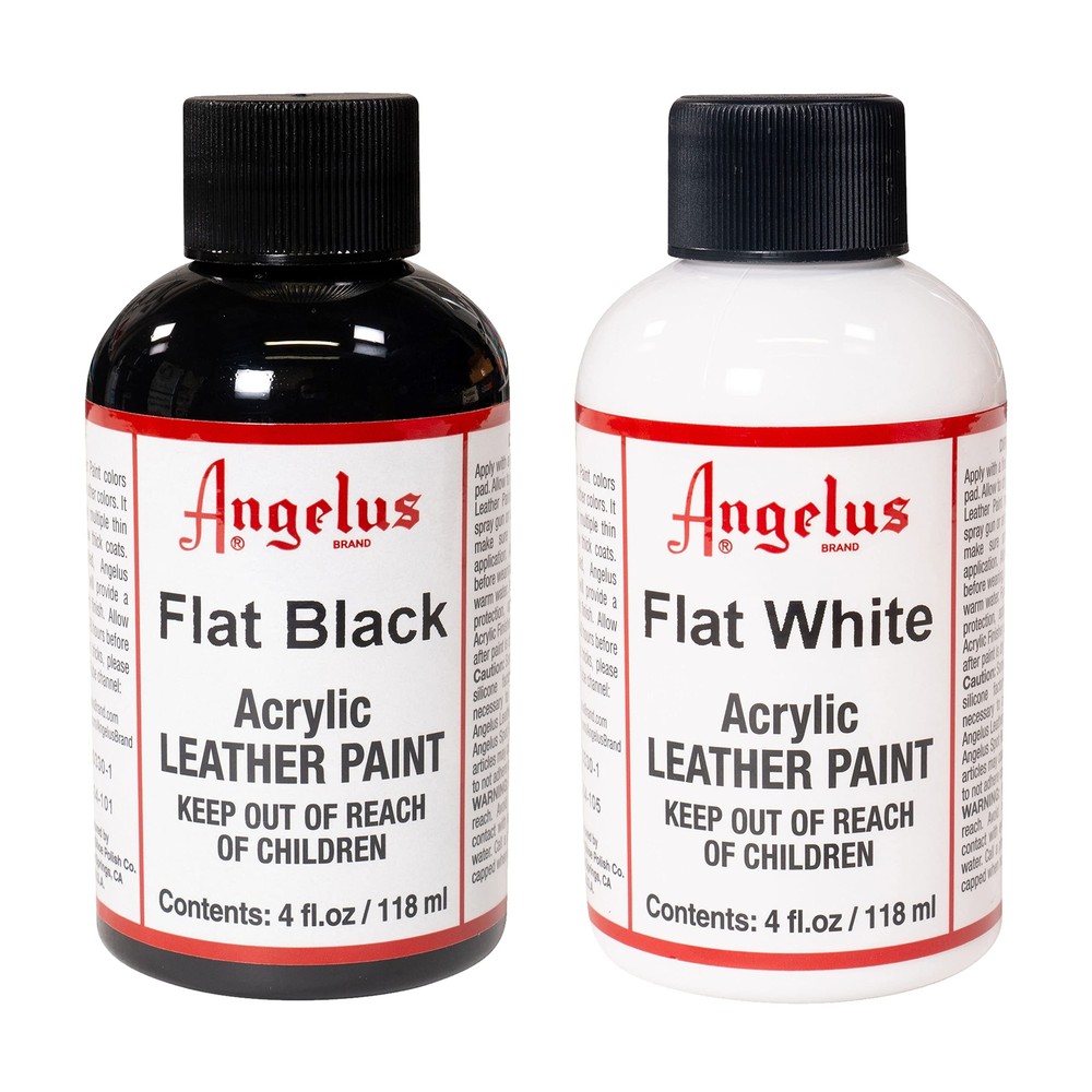 Angelus 4 Oz White Flat Acrylic Leather Paint Pack of 2 Custom Paints