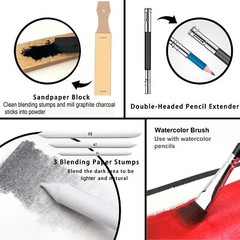 82 Pack Drawing Sketching Kit Pro Art Supplies with Sketchbook Include Tutori…