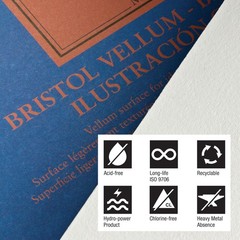 1264 Bristol Vellum Pad, 9″ x 12″, Glue Bound, 100 lb., 3-Pack