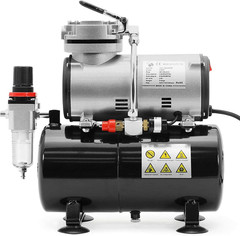 1/5 HP Airbrush Compressor with Air Tank, Regulator, Gauge and Water Trap – Quie