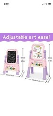 Adjustable Double-Sided Art Easel for Kids with Painting Accessories – Pink