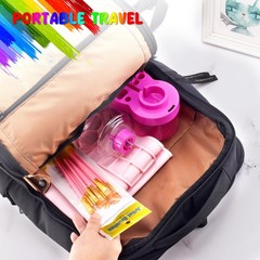 Pink Silicone Painting Mat Set Washable Art Station 23.6×15.75 Inch 10 Brushes
