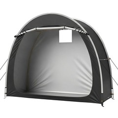 6.8×2.6FT Black Arc Bicycle Storage Shed 210D PU Silver Coated Oxford Cloth Bike