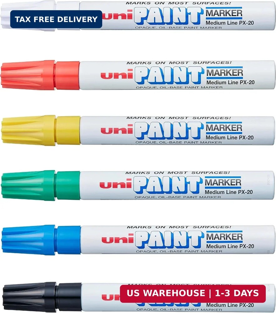 uni Paint PX-20 Oil-Based Paint Markers, Medium Line (1.8-2.2mm), Assorted Color