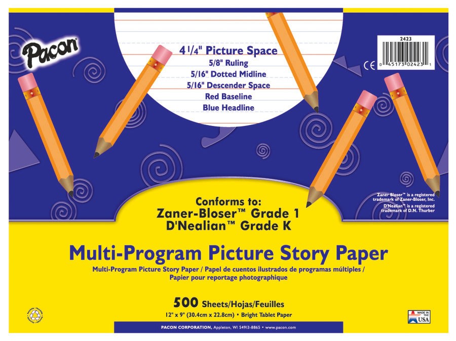 Pacon 2423 Multi-program Picture Story Paper 500 Sheets 12″x9″