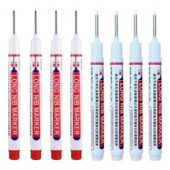 8Pcs 20mm Deep Hole Long Nib Head Markers For Metal Perforating Pen Woodworking