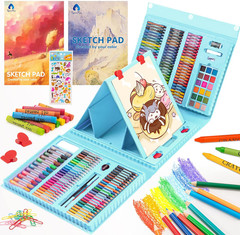 Art Supplies, 240-Piece Drawing Art Kit, Gifts Art Set Case with Double Sided Tr