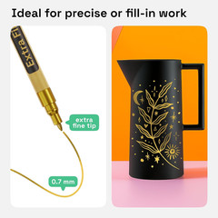 2 Gold Permanent Marker – Waterproof Markers for Tire, Fabric, Rocks, Glass, …