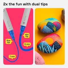 36 Dual-Tip Acrylic Paint Markers Set – Fine & Dot Tips for Fabric, Rock, Glass,