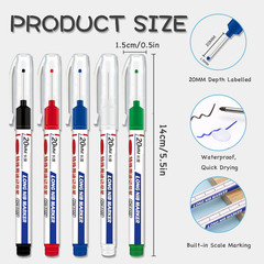 20 PCS Long Head Deep Hole Marker Pens, 20Mm Long Nib Marker, Longs Nose Markers